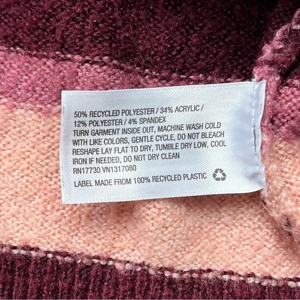 A New Day Women's Pink Striped Boxy Crewneck Sweater - Size L - VGUC - Stretch